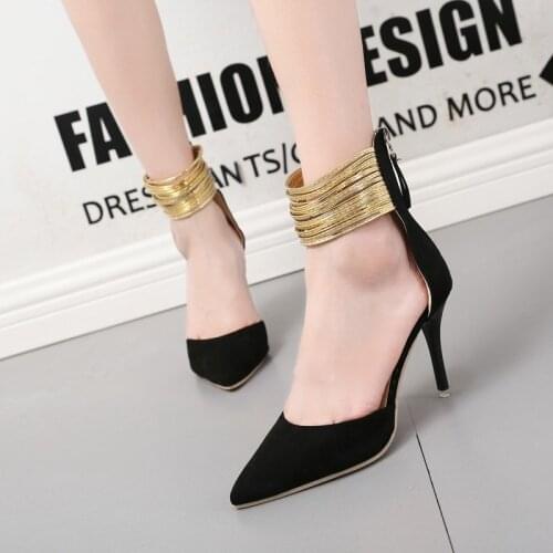 New Style Women Summer Dress Shoes Pumps High Heels Pointed Toe Slip-on Sexy Concise Party Office Style Shoes