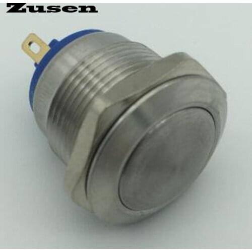 Zusen 19mm Dome head Soldering pins stainless steel Metal Momentary Push Button Switch(ZS19B-10/J/S)