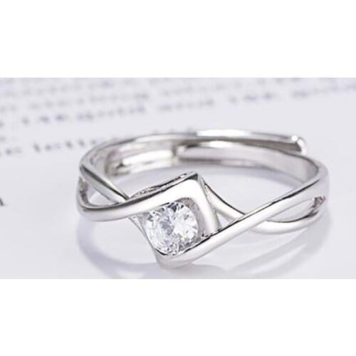 1 Pcs Forever Love Wedding Engagement Rings For Valentines Day Gift Women Men Heart Shape CZ Couple Rings Jewelry