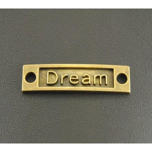 15pcs Bronze Color Letter Dream Connector Inspiration Charms DIY jewelry making A412