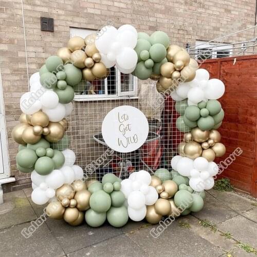 180pcs Avocado Green Wedding Birthday Party Background Baby Shower Gold Anniversary Holidays Balloon Arch Garland Decoration