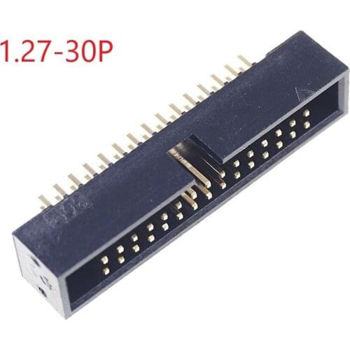 20Pcs 0.050" 1.27 mm 2x15 Pin 30 Positions IDC Male Box Header Dual Row Through Hole Shrouded Rows Space 1.27mm for IDC Socket