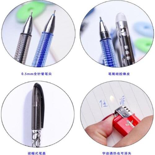3pc Erasable Gel Pen School Supplies Korean Stationery Kawaii Handles Vanishing Pen Cartoon School Office Erasable Pen Refill