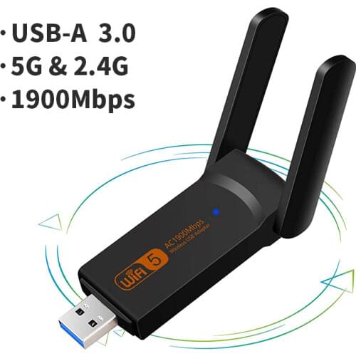 1900Mbps Receptor WIFI USB Network Card Wireless WIFI Dongle Dual Band 5GHz Long Range Wireless Wi/Fi Adapter Card wifi Antenna