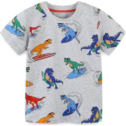 Jumping Meters Summer Ice Cream Print Cotton Boys Girls T Shirts Hot Selling Baby Clothes Short Sleeve Kids Tops