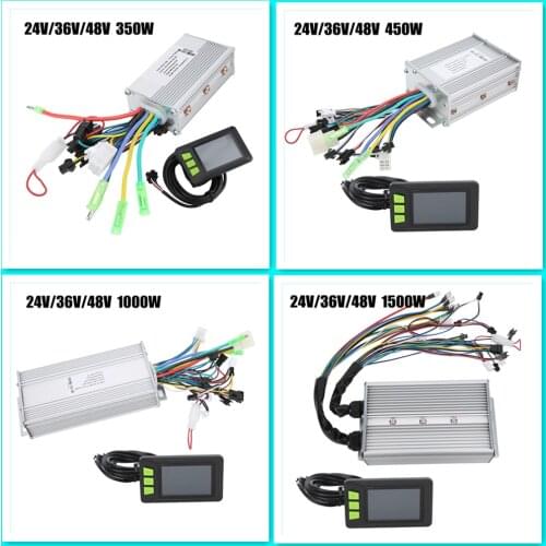 Electric Scooter Motor Controller Box 24V/36V/48V 350W/450W/1000W/1500W Brushless Motor Control Box Lithium Battery LCD Motor