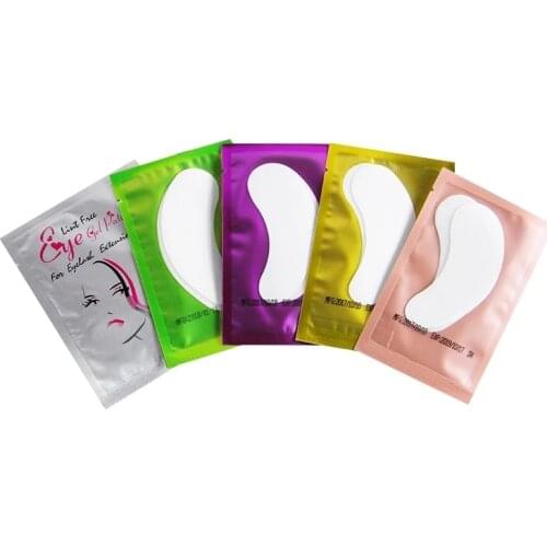 100pairs Eyelash Extension Paper Patches Grafted Eye Stickers 7 Color Eyelash Under Eye Pads Eye Paper Patches Tips Sticker