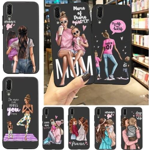 Family Mom Dad Baby Coque For Fundas Phone Cover For Huawei P9 P10 P20 P30 Pro Lite smart Mate 10 Lite 20 Y5 Y6 Y7 2018 2019