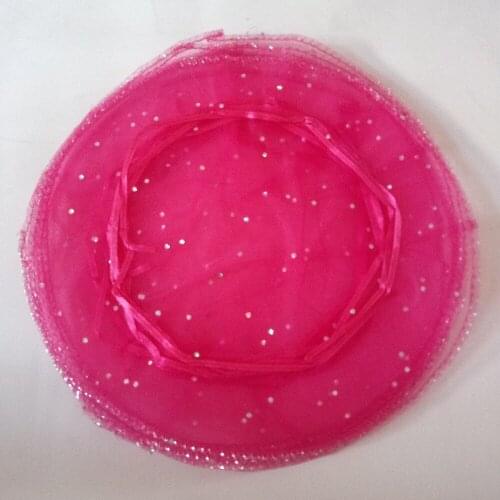 Diameter 35cm rose red Round Sachet Organza Bag Drawstring jewelry packaging bags for Wedding/gift/food/candy/Christmas 500pcs