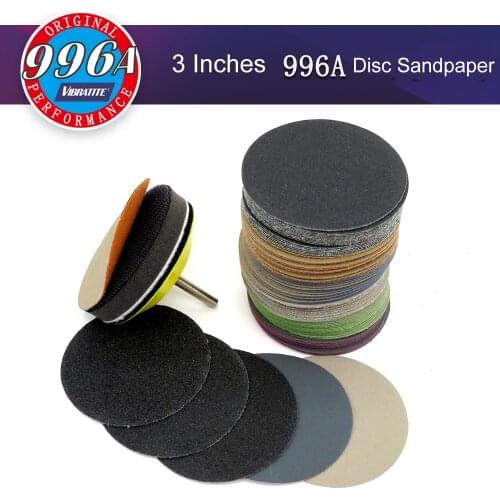 3Inch 75mm 60-10000 Grit Flocking Dry & Water Sandpaper Disc Grinding And Polishing 996A Abrasive Sanding Paper