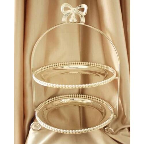 European Metal Cake Stand Dessert Display Tray Silver Afternoon Tea Dessert Storage Rack Cake Tray Home Display Decoration