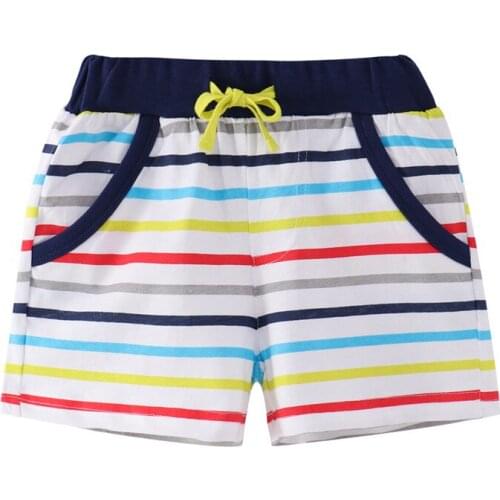 Funnygame Children Summer Shorts with pockets Stripe Boys Girls Short Pants Fashion Kids Pants Trousers