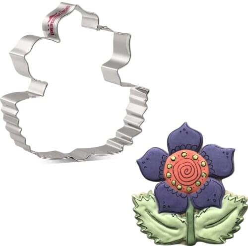 KENIAO Leaf Flower Cookie Cutter - 10 x 9.3 CM - Mothers Day Party Biscuit Fondant Sandwich Bread Cutters - Stainless Steel