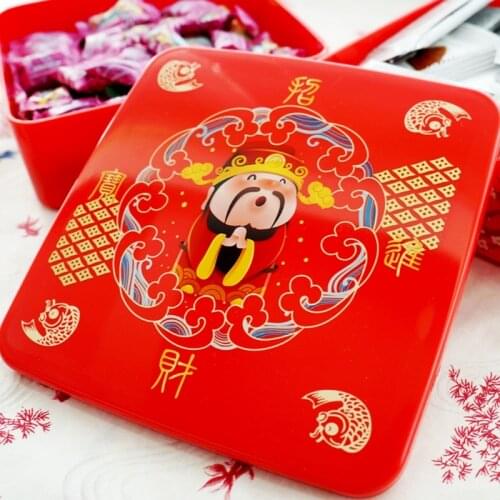 Chinese style Fortuna candy box festive wedding creative plastic dried fruit box living room layered snack fruit box with lid