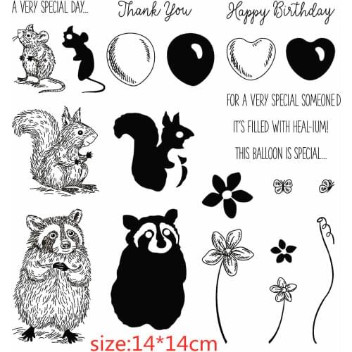 Small rodent pattern Transparent Silicone Rubber Stamp and metal die Sheet Cling Scrapbooking DIY Cute Pattern Photo Album Stamp