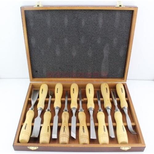 12 pcs Wood Carving Set Wood Working Tools Chisel Kit Carvers Graving Knife In Box chisel ferramentas marcenaria