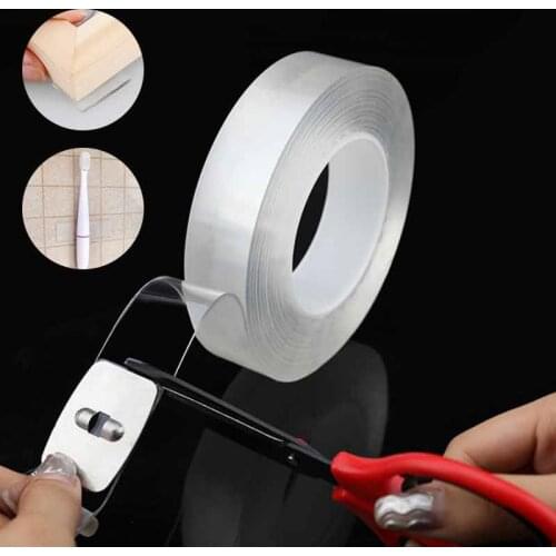 1/2/3/5M Nano Tape Double Sided Tape Transparent No Trace Reusable Waterproof Adhesive Tape Glue Cleanable Home Gekkotape