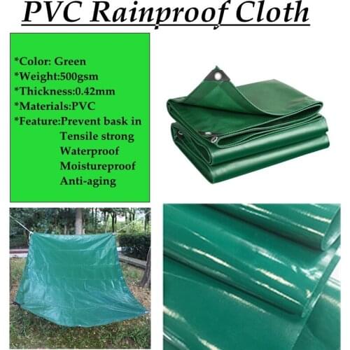 500GSM Green PVC Tarpaulin Rainproof Cloth Sunshade Awning CoverGarden Courtyard Succulent Plant Truck Waterproof Sunshade Cloth