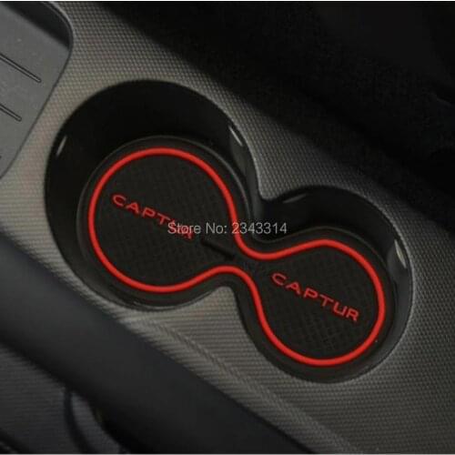 For 2015 2016 Renault Captur Kaptur Gate Slot Pad Non-slip Cup Mats Anti Slip Door Groove Mat Sticker Interior Car Accessories