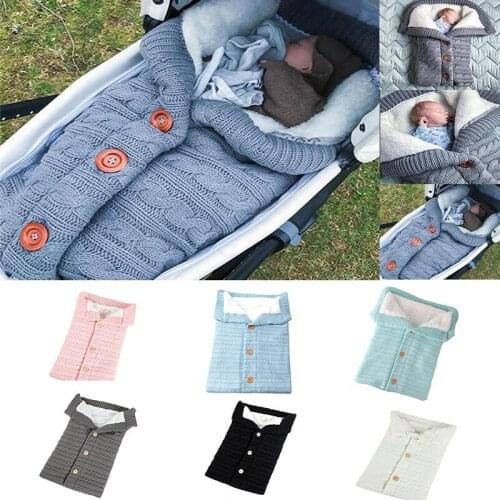 Newborn Baby Cute Wrap Swaddle Blanket Knit Sleeping Bag Stroller Wrap for Baby Swaddle Blanket Sleeping Bag baby Warm