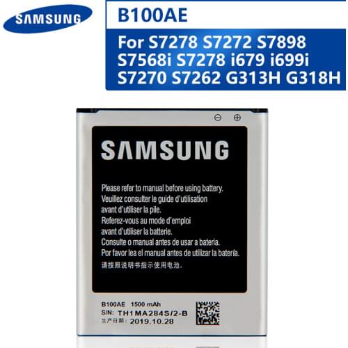 Original Replacement Phone Battery B100AE For SAMSUNG Galaxy Ace 3 S7898 S7278 S7272 i679 S7270 S7262 i699i G313H B100AC 1500mAh