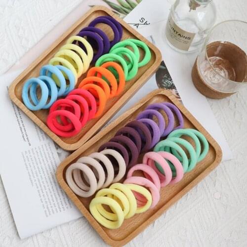 Children Ponytail Holder Scrunchie Headband Kids Hair Accessories Girls 50pcs Colorful Nylon Small Elastic Hair Bands Hair