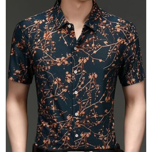 New Luxury Mens Short Sleeve Shirts Summer Casual Floral Men Shirt Multi Style Beach Shirt Male camisa masculina