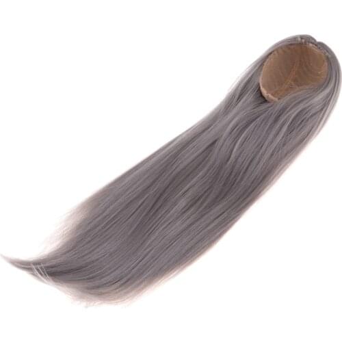 1/3 BJD Doll Ball Jointed Doll Long Straight Hair Wig for Uncle Male Doll Gray