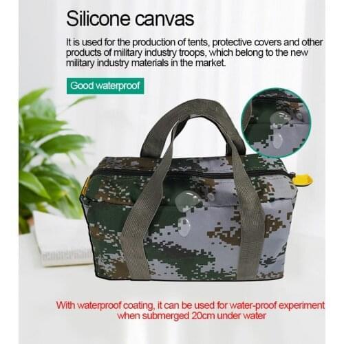 Waterproof Organic Silicone Canvas Tool Bag Camouflage Large Capacity Tool Bags Toolkit Metal Hardware Parts Organizer Pouch