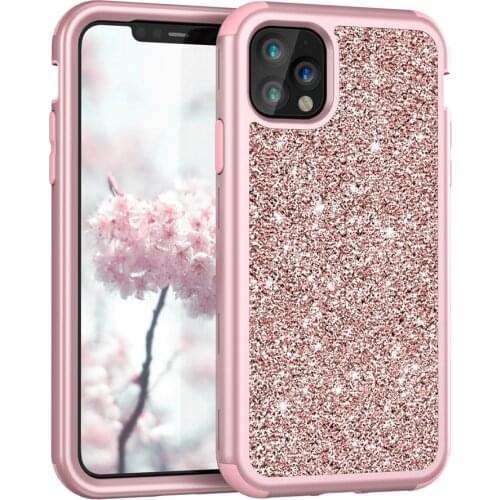 Candy Color Glitter Case For iPhone 11 Pro Max 11Pro Hard Armor Mobile Phone Cover Shockproof Protective Sleeve for Women Girls