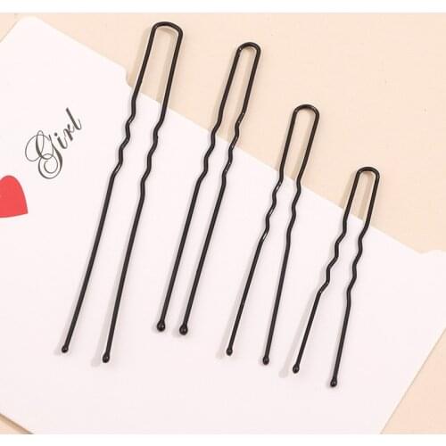 1 Pack 5cm 6cm 7cm 8cm Hair Pins Grips Waved Black Pins Alloy Metal Hair Grips Support Wholesale