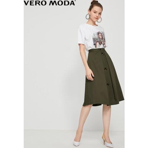 Vero Moda Womens Decorative Buttons Pleated A-lined Skirt | 319316527