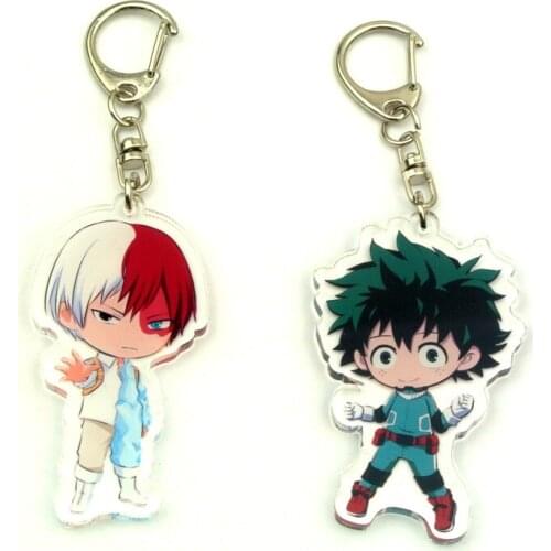 1pcs Anime Keychain My Hero Academia Anime Boku no Hero Academia Izuku Midoriya Katsuki Bakugo ACRYLIC Keyrings