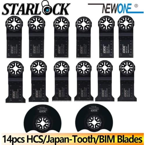 14pc Starlock Oscillating Saw Blades HCS/Japan teeth/Bi-metal /HSS teeth fit Power Oscillating Tools for Cut Wood Plastic Metal