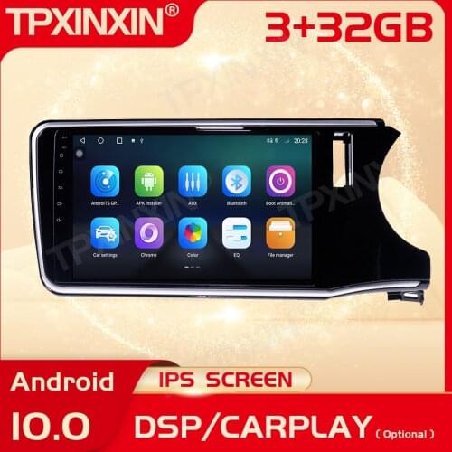 2 Din Carplay Android Radio Receiver Multimedia Stereo For Honda City Grace 2014 2015 2016 2017 GPS Navi Auto Recorder Head Unit
