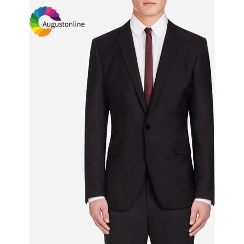 2019 Slim Fit Black Men Suits For Wedding Business Bridegroom Groom Formal Costume Prom Tuxedo Best Man Blazer Jacket+Pants