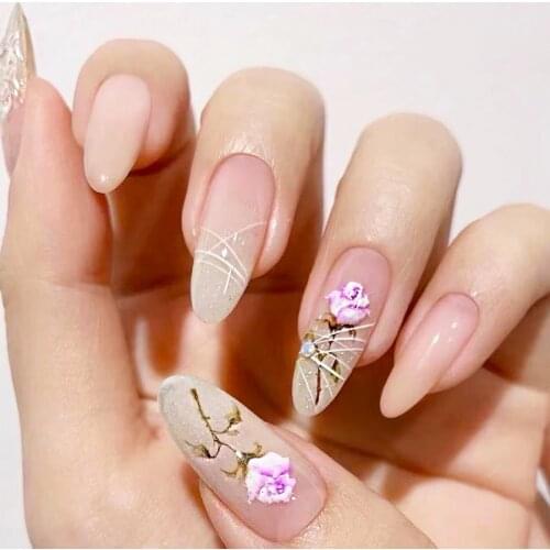 3D DIY Nail Art Sticker Adhesive Sticker Decals Tool Pink &Blue Flowers Nail Art Tattoo Decoration Z0400