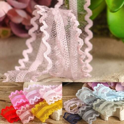 5 yards/lots Wave Edge Elastic Hollow Lace Ribbon for DIY Craft Bowknot Clothing Gift Box Bouquet Packaging Accessories