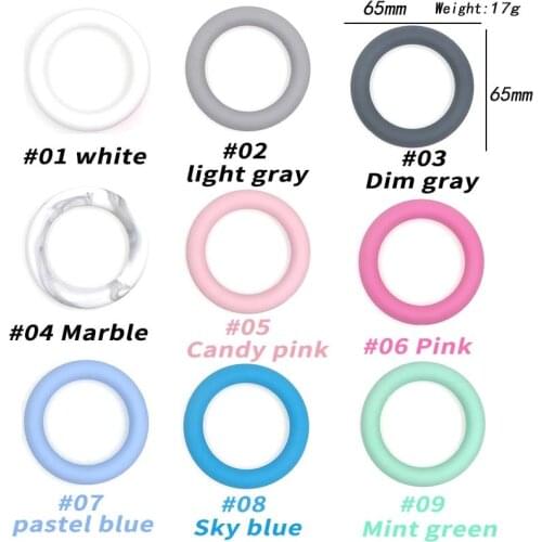 Kovict 50/100pcs Circle with hole Baby Teether Infant Teething Bead For DIY Necklace Accessories Toy