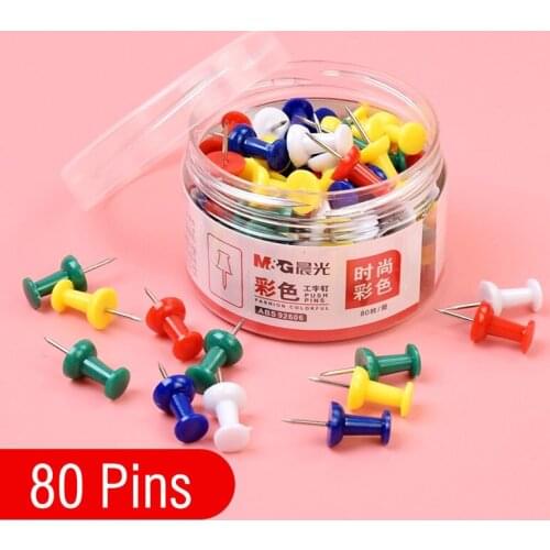 80 Pins Metal Colorful Push Pins Decorative Cute Cork Board Pins Thumb Tack Office Pin