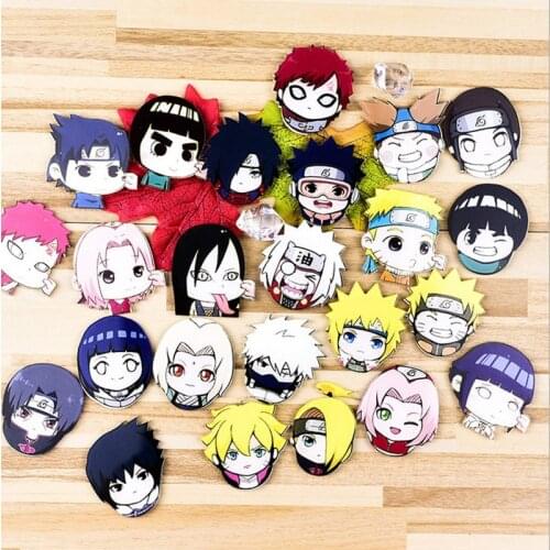 Anime うちは サスケ Uzumaki Haruno Sakura chibi kakashi Brooch Acrylic Badge Japan Cartoon Tips Badge