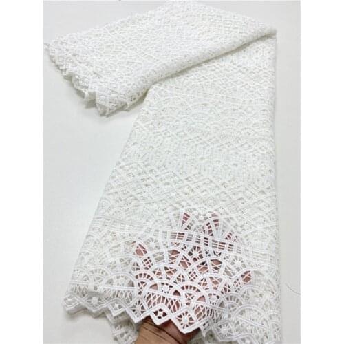 White 2021 High Quality African Nigerian Lace Fabric Wedding Dress Fabric Milk Silk Lace Fabric NI5133-2