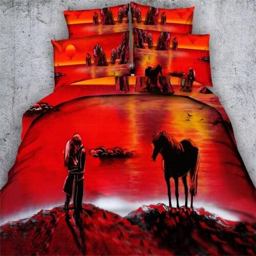 Free shipping 3d animal horse/cat/leopard/elephant 5pcs bedding with filling comforter set twin/full/queen/king/super king size