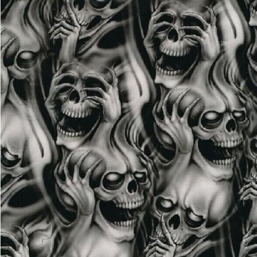 Free shipping TSAUTOP 0.5MX10M CSH008 Skull liquid image hydrographic film water transfer film dipping film