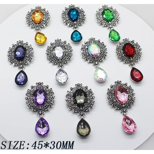 Fashion New Hot Sale 5Pcs Rhinestone Brooch 30 * 55mm Alloy Accessories DIY Super flash Jewelry Sewing Decoration Banquet Making