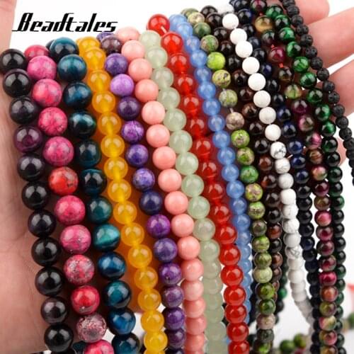 Natural Stone Spacer Beads Round Rose Red Tiger Eye Loose Beads For Needlework Jewelry DIY Making Bracelet 15" 6/8/10mm