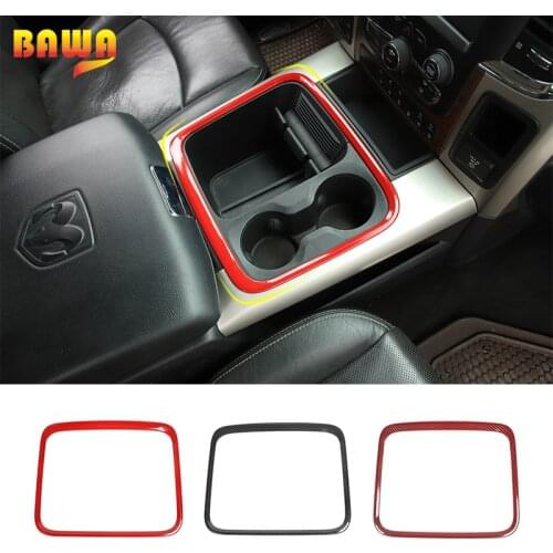 BAWA ABS Central Storage Compartment Decorative Frame Cover Sticker For Dodge Ram 1500 2010-2015 Car Accessories