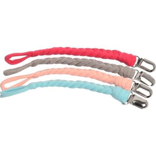 50set 4pcs/set Pacifier Clips Chain Clip Pacifier Holder Braided Clip Nipple Holder Soother Chain