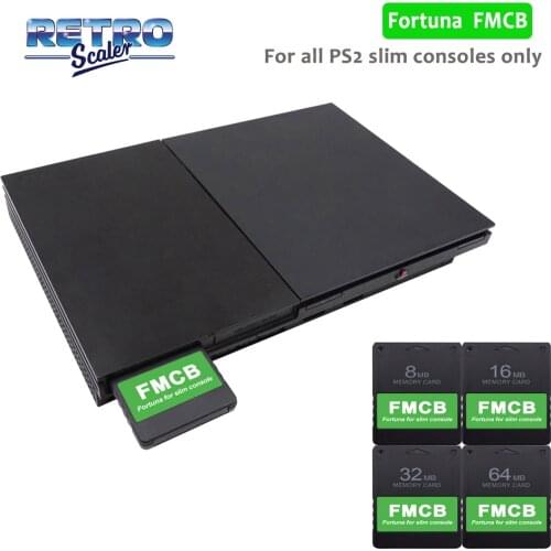 RetroScaler Newest Game Card FMCB Free McBoot (8MB/16MB/32MB/64MB) for All PS2 Slim Console Only