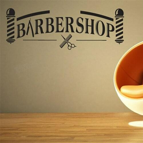 Haircut Tools Wall Sticker For Barber Shop Modern Hairstyle Design Wall Decals Decor Shop Vinyl Stickers For Room Window Y132